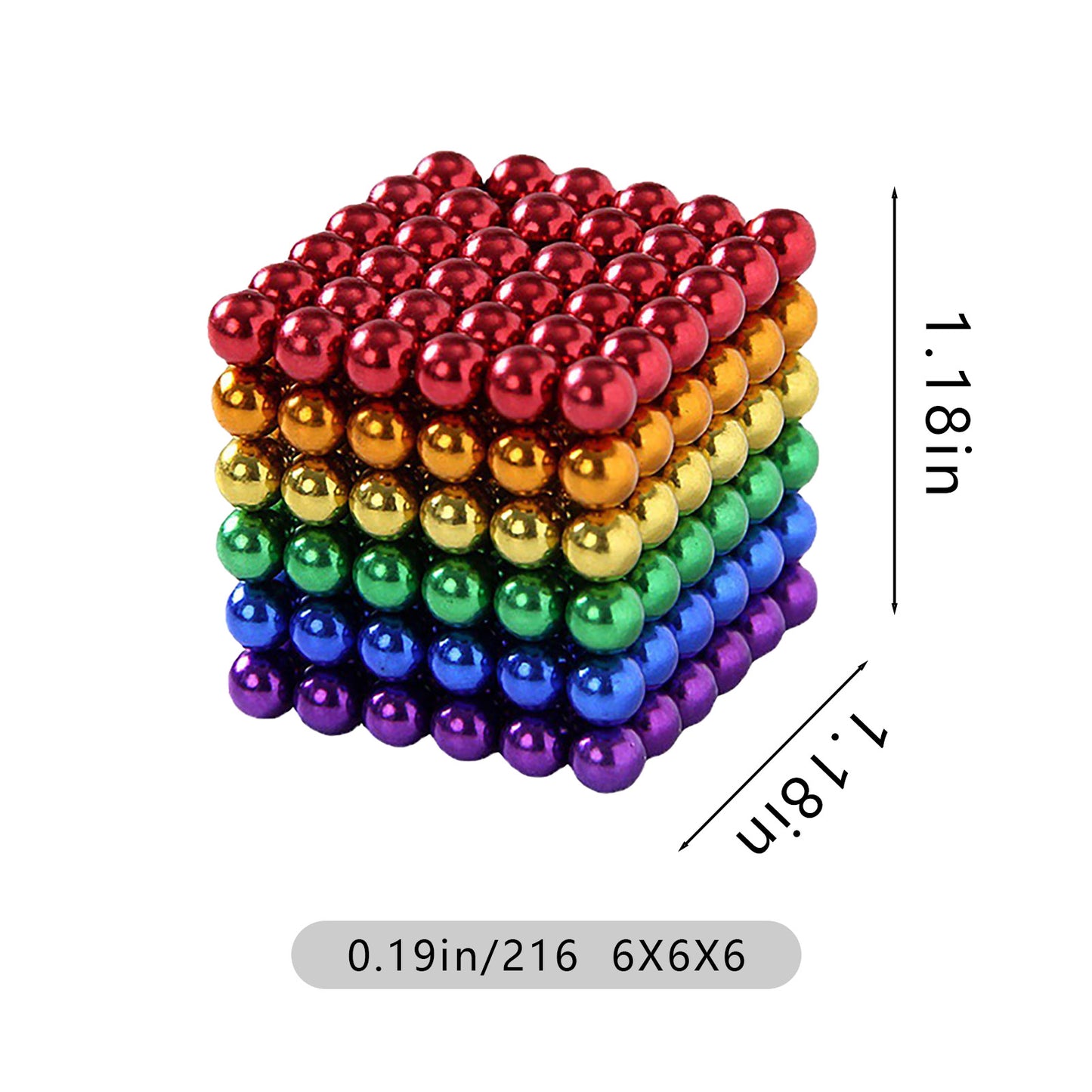 Magnetic Putty Balls for Teenager Adults, Creative 3D Versatile Beads，Fidget Toy Stress Reliever Magnet Slime Beads 216Pcs