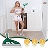 Magic Air Broom Household Silicone Broom, Multifunction Floor Squeegee with 2 Heads - Brush and Scrape, Magic Sweeper with Extra-Long Adjustable Aluminum Handle for Floor, Glass, Tile (Green)
