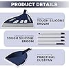 Magic Air Broom with Dustpan, Household Magic Silicone Broom Sweeper, Multifunction Squeegee and Fixed Scraper, Magic Broom with Extra-Long Adjustable Aluminum Handle for Floor, Glass, and Tile (Blue)