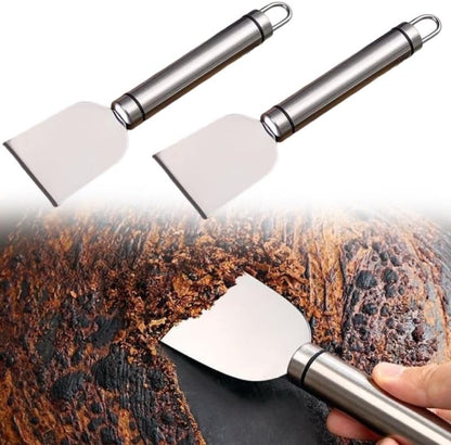 4 Pack Stove Scraper for Tough Case - Wide Using Stainless Steel Scraper for Stove BBQ Grill Kitchen - Scraper for Cleaning Stove Top, Cooktop, Oven, Glass Scraper