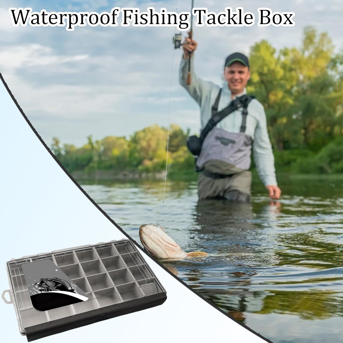Fishing Tackle Box - Angling Gear Divided Storage - Heavy Duty Sealing Fishing Tackle Box Lure Organizer for Travel and Camping
