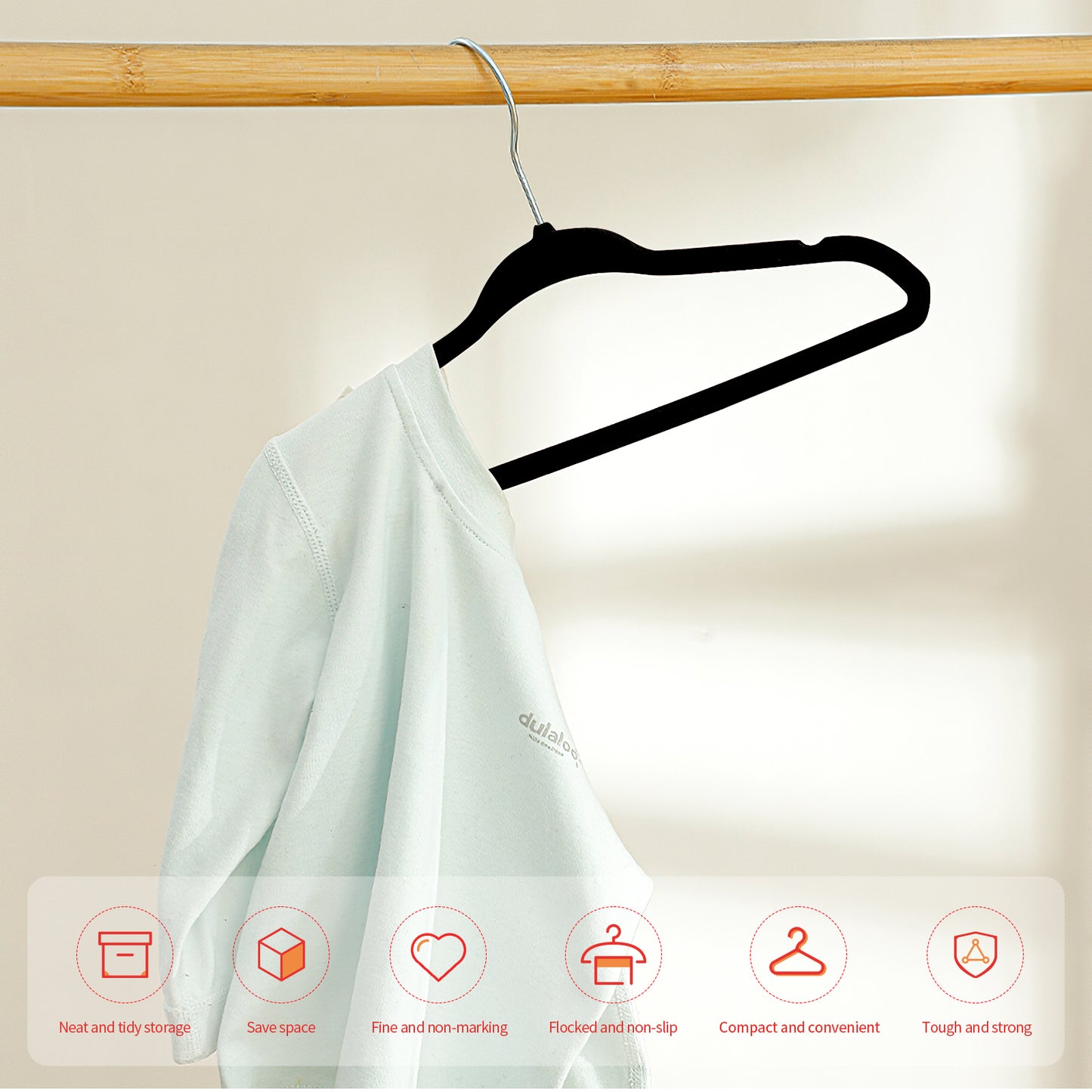 Premium Black Velvet Hangers 30 Pack-Space Saving Felt Hanger, Non Slip Clothes Hangers fo! Closet, Heavy Duty Hanger for coats, Shirts & Pants,360° Swivel Hook, Hold Up to 10lbs