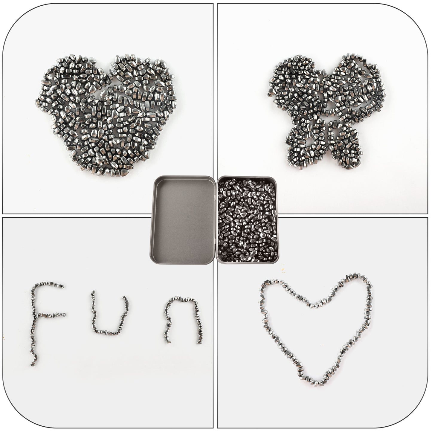 Magnetic Balls Putty Puzzle Anxiety-Stress Relief Toy Desk Fidget Toys Magnetic Stones 500P Silver