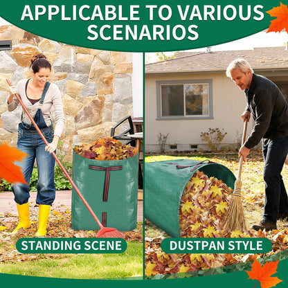 Leaf Collector Large Yard Dustpan - 53 Gallon Leaf Bags Leaves Collector Reusable Yard Waste Bags for Lawn Care, Camping & Recycling