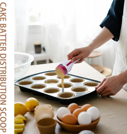 2 Pcs Cupcake Scoop Batter Dispenser - Easy-to-Use Cupcake Batter Scoop, Cupcakes, Pancakes, and Cookie Dough - BPA-Free, Dishwasher-Safe, and Perfect for Precise Batter Portioning
