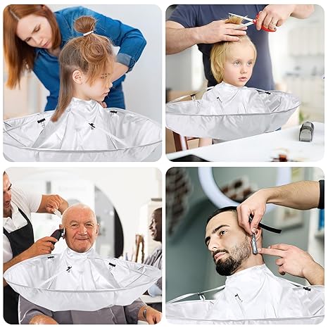 Hair Cutting Capes Umbrella for Adults, Barber Cape Cloak Cape for Home and Salon Use, Keep Hair Off Clothes and Floor
