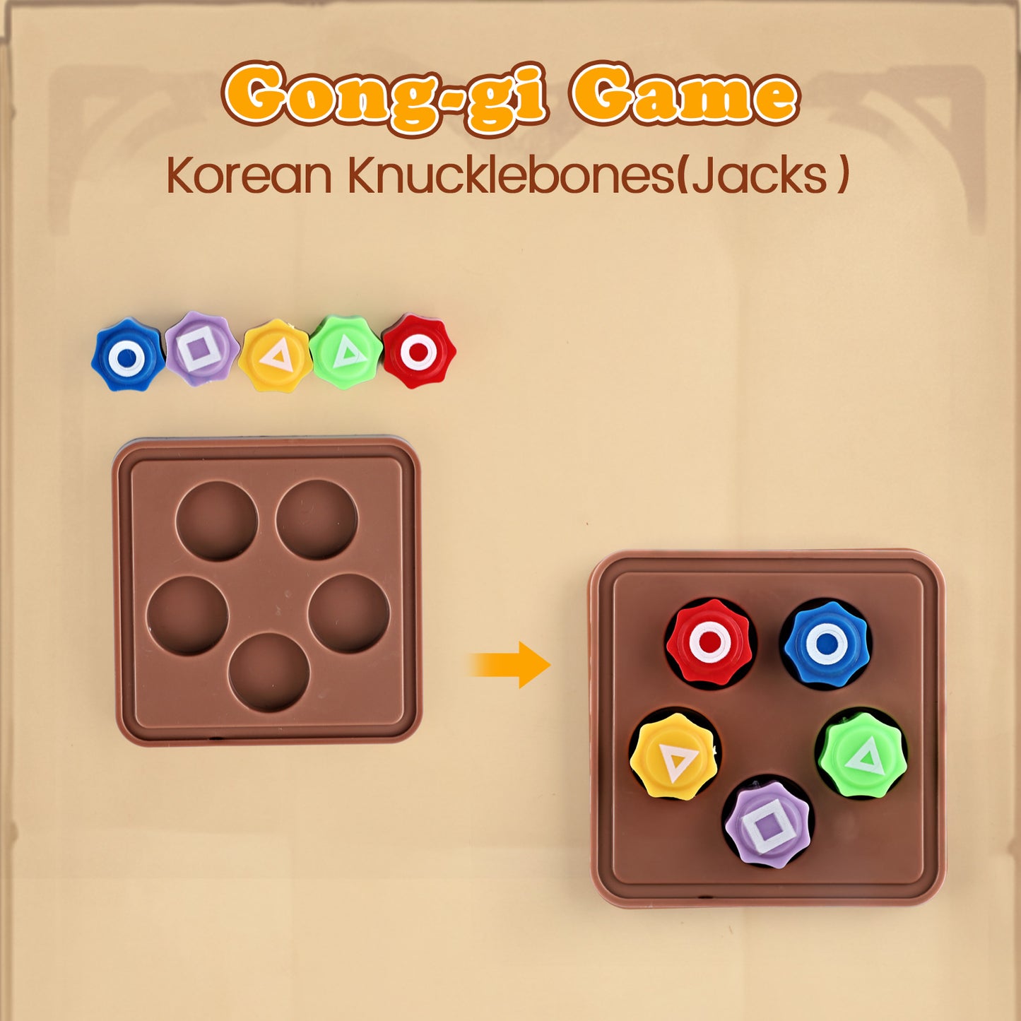 Korean Folk Game Set,Korean Traditional Play Game, Gong-gi, Biseokchigi, Jebi chagi, Paeng-y, DDAKJI Game Set, Family Travel Game (1 Set)