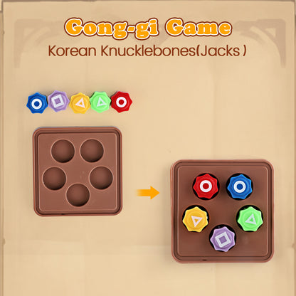 Korean Folk Game Set,Korean Traditional Play Game, Gong-gi, Biseokchigi, Jebi chagi, Paeng-y, DDAKJI Game Set, Family Travel Game (1 Set)