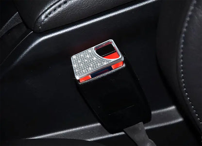 2 Pcs Seat Belt Pads Trim,Universal Car Accessories for Most Vehicles,L-shape(White diamond)