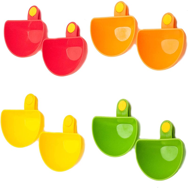 Dip Clip for Bowls Plates 4PCS Plastic Dip Clip Bowl Plate Holder Chip and Dip Serving Set Sauce Holder for Spice Tomato Sauce Salt Veggie Vinegar Ketchup Chips (4 Colors)