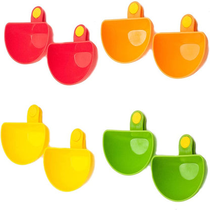 Dip Clip for Bowls Plates 4PCS Plastic Dip Clip Bowl Plate Holder Chip and Dip Serving Set Sauce Holder for Spice Tomato Sauce Salt Veggie Vinegar Ketchup Chips (4 Colors)