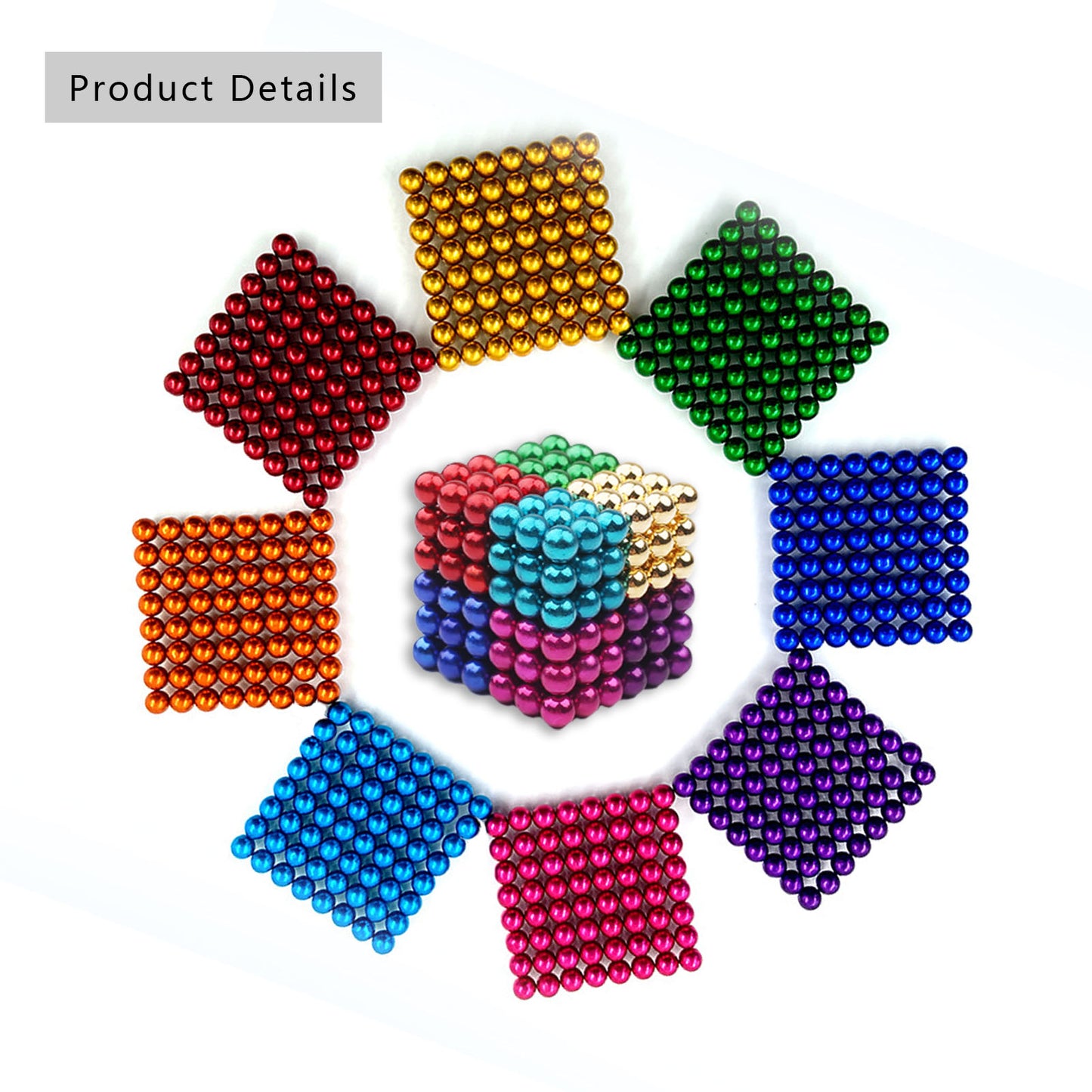 Magnetic Putty Balls for Teenager Adults, Creative 3D Versatile Beads，Fidget Toy Stress Reliever Magnet Slime Beads 216Pcs