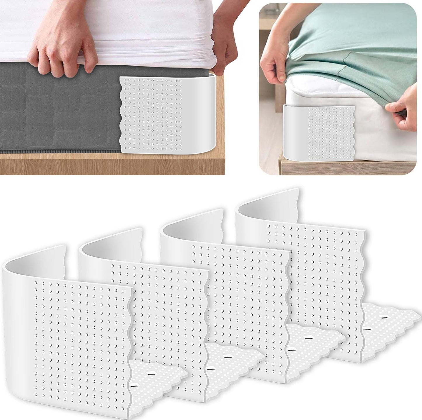 Upgraded Silicone Bed Sheet Fixer - Anti-Slip Bed Sheet Fastener - Invisible Bed Sheet Holder - Bed Fixing Bracket