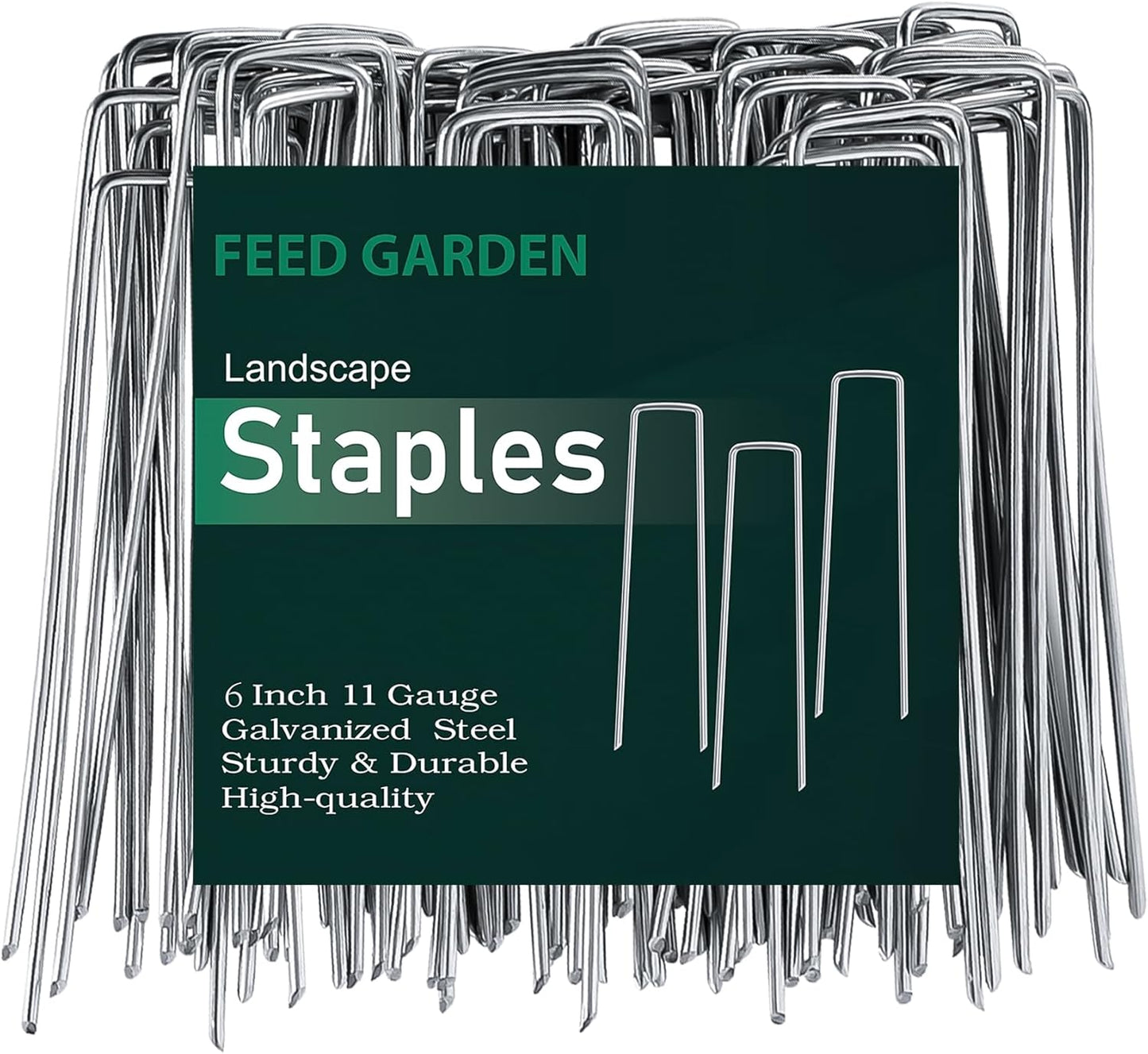 6 Inch 50 Pack Hot-dip Galvanized Landscape Staples Plant Cover Spikes 11 Gauge Tent Stakes Garden Stakes Landscaping Fabric SOD Pins Yard Pins for Decoration Weed Barrier Fabric