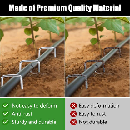 6 Inch 50 Pack Hot-dip Galvanized Landscape Staples Plant Cover Spikes 11 Gauge Tent Stakes Garden Stakes Landscaping Fabric SOD Pins Yard Pins for Decoration Weed Barrier Fabric