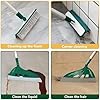 Magic Air Broom Household Silicone Broom, Multifunction Floor Squeegee with 2 Heads - Brush and Scrape, Magic Sweeper with Extra-Long Adjustable Aluminum Handle for Floor, Glass, Tile (Green)