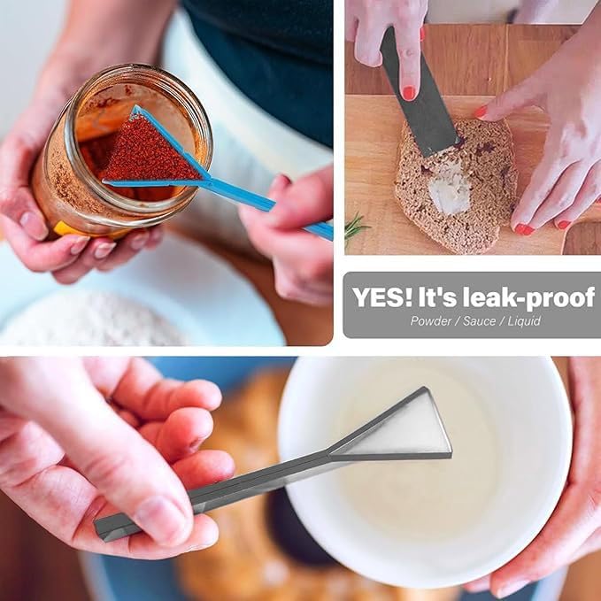 Flat Folding Measuring Spoon - Flat 3-in-1 Measuring Spoons, Space - Saving Stackable Design -Magnetic and Easy to Store, Kitchen Baking and Cooking