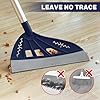 Magic Air Broom with Dustpan, Household Magic Silicone Broom Sweeper, Multifunction Squeegee and Fixed Scraper, Magic Broom with Extra-Long Adjustable Aluminum Handle for Floor, Glass, and Tile (Blue)