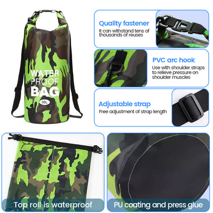 30L Waterproof Dry Bag-Lightweight Bags for Kayaking, Boating, Fishing, Swimming and Camping