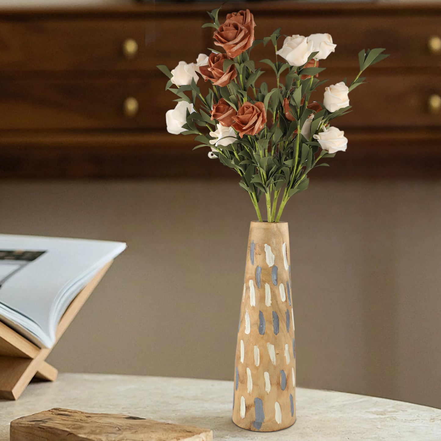 Wooden Vase – Handmade Decorative Flower Holder for Home, Office, and Living Room Decor