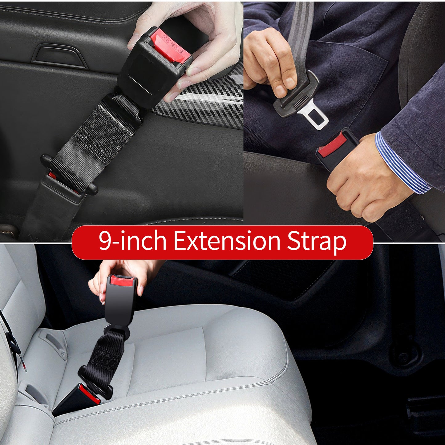 2Pcs Pads Cover Extender for Seat Belt, Comfortable and Convenient - 9 Inch