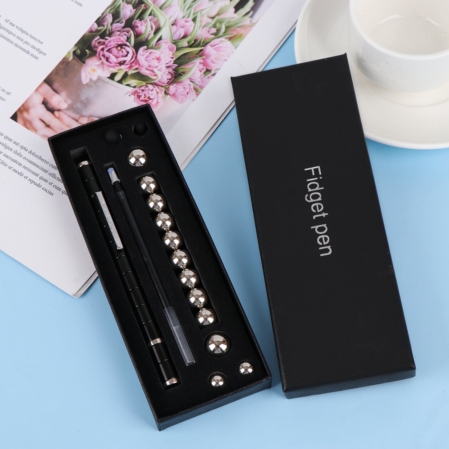 Fidget Pen,Magnetic Pen,Cool 0.5mm Ballpoint Pen,Fun Stress-Relieving Multifunction Writing Pen Creative Gift for Adult or Friends (Black)
