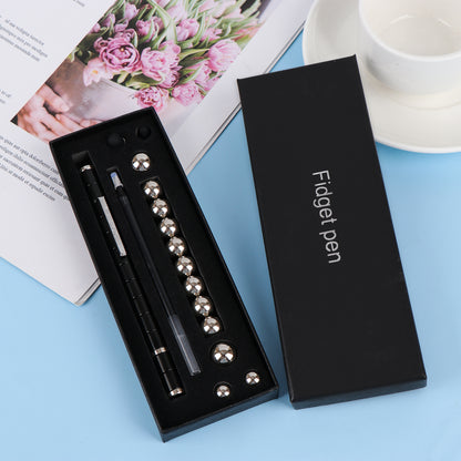 Fidget Pen,Magnetic Pen,Cool 0.5mm Ballpoint Pen,Fun Stress-Relieving Multifunction Writing Pen Creative Gift for Adult or Friends (Black)