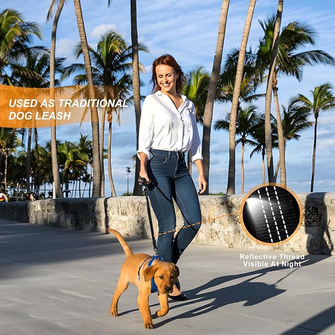 2 Piece Set Dog Seat Belt Retractable Dog Car Seatbelts Adjustable Pet Seat Belt for Vehicle Headrest Restraint Adjustable Heavy Duty & Elastic & Durable Car Harness for Dogs