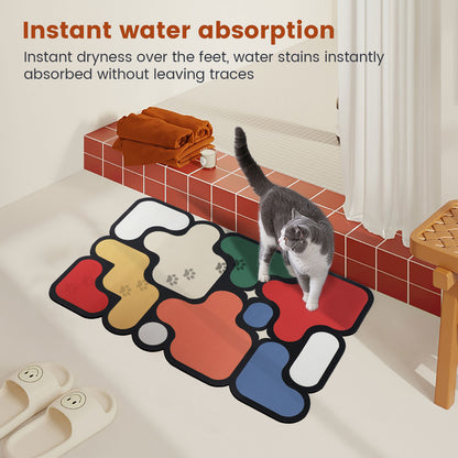 Non-Slip Bathroom Mat – Home Puzzle Floor Mat, Diatomaceous Earth Quick-Dry Absorbent Mat for Bathroom, Toilet, or Door Entrance