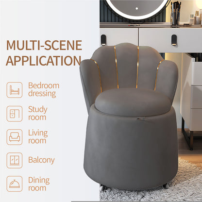Makeup Vanity Chair,Grey Storage Stool