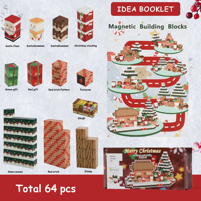 Magnetic Blocks |  Sensory Christmas Magnetic Tiles Building Cubes 2025 Upgraded STEM Game Toys for Toddlers | Christmas Birthday Gifts for Boys & Girls Ages 3-4, 5 6 7 8 9 10 11 12