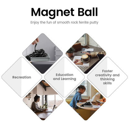 Magnetic Balls Putty Puzzle Anxiety/Stress Relief Toy Desk Fidget Toys Magnetic Stones 500P Black