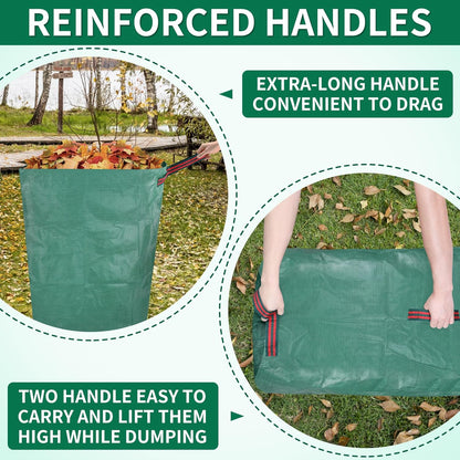 Leaf Collector Large Yard Dustpan - 53 Gallon Leaf Bags Leaves Collector Reusable Yard Waste Bags for Lawn Care, Camping & Recycling