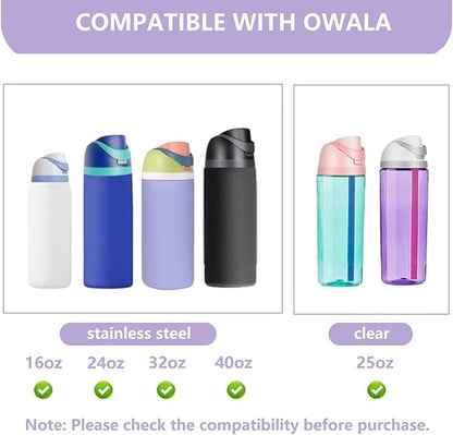 Replacement Lid for Owala Freesip, One Button Water Bottle Top Replacement Cap Compatible with Owala Cup 16oz 24oz 32oz 40oz, Leakproof Lids Accessory，BPA-Free，No Water Leakage