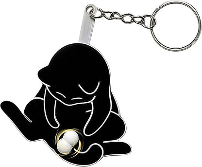 Mischief Cat Interactive Keychain Funny Wiggling Keychain with Rotating Cats Eggs Hilarious Gift for Cat Lovers