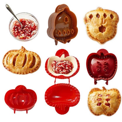 3PCS Hand Pie Press Mold for Baking, Dough Presser Pocket Pie Maker Mini Animals Fox and Owl Hand Pie Mold Set Pie Wrapper Dough Stamp Cutter for Christmas Halloween Party