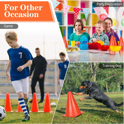 12pcs Soccer Cones, 7" Soccer Cones, Plastic Traffic Cones, Training Cones for Basketball Football Skating Drills Practice
