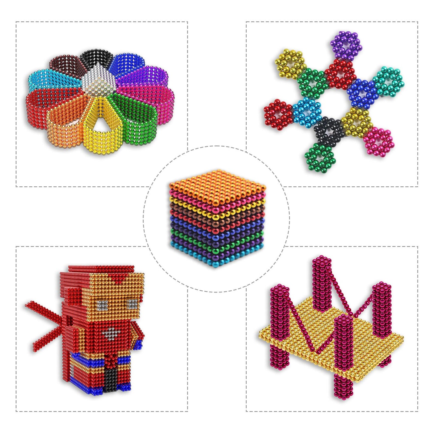 Magic Kits & Accessories - 1000pcs,10 colors Magnetic Tricks Balls Toys, Upgrade Magnet Challenge Game