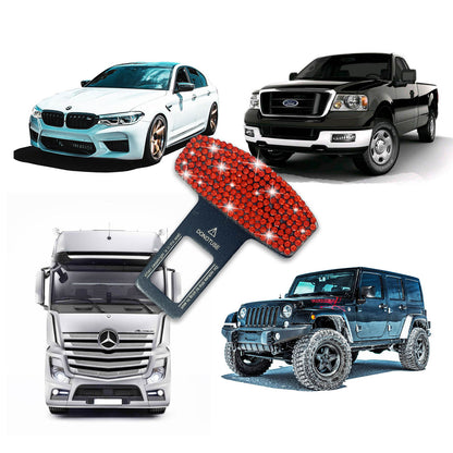 Seat Belt Clip, 4PCS Upgraded Seatbelt Clip, Car Supplies Seat Belt Clip Safety Belts Buckle，Universal for Most Vehicles（Red Diamond )