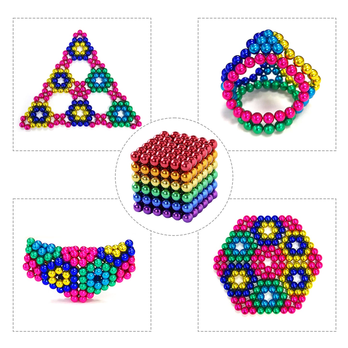 Magnetic Putty Balls for Teenager Adults, Creative 3D Versatile Beads，Fidget Toy Stress Reliever Magnet Slime Beads 216Pcs