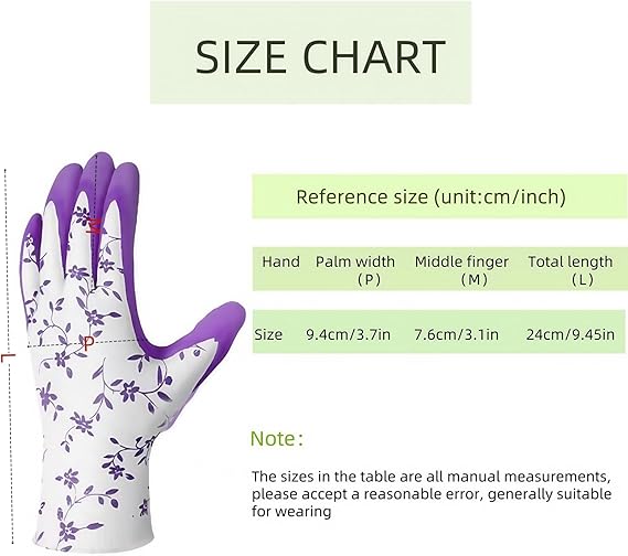 6PCS Women's Gardening Gloves- Breathable Latex Gardening Gloves，Outdoor Protective Work Glove，Gardening Gifts，Three green and three purple