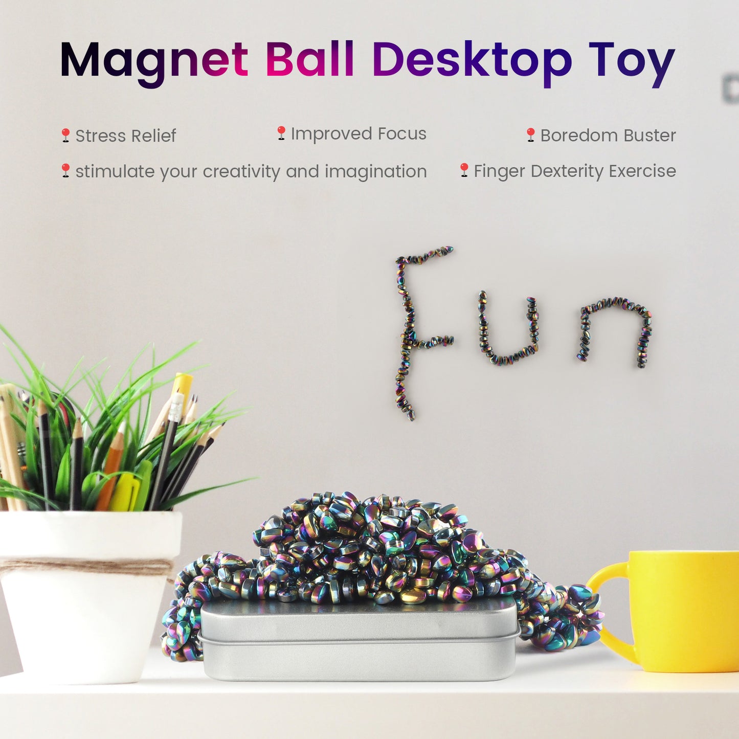 Magnetic Balls Fidget Toys Adults 1002PCS Mini Magnetic Putty Desk Magnetic Beads Desk Toys for Office with Rectangular Box