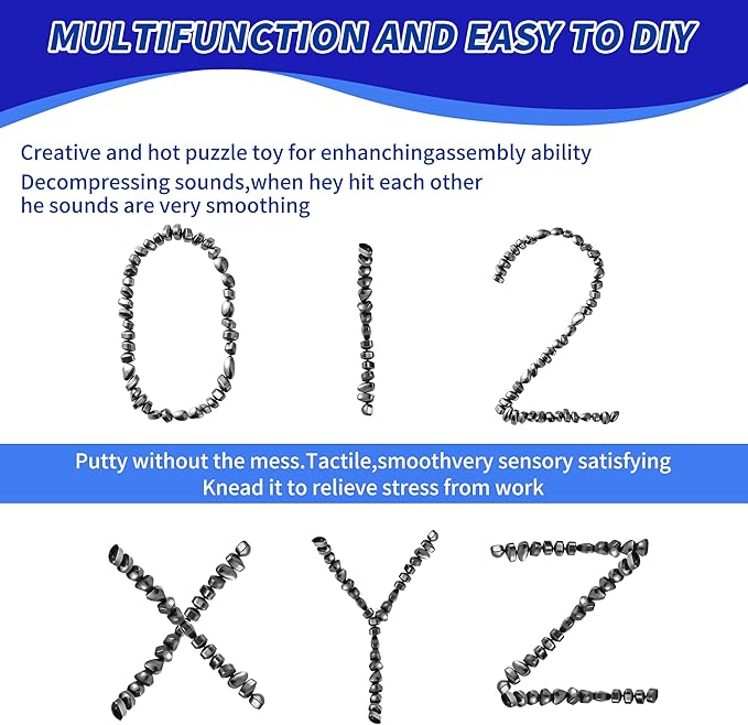 Magnetic Balls Fidget Toys Adults 500 PCS Mini Magnetic Putty Desk Magnetic Beads Desk Toys for Office with Rectangular Box