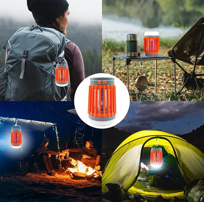 3-in-1 Solar Camping Lantern & Mosquito Killer & Flashlight - Senmding Portable Outdoor Electric Bug Zapper IP67 Waterproof LED Lantern USB Rechargeable and Solar Power