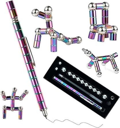 Fidget Pen,Magnetic Pen,Cool 0.5mm Ballpoint Pen,Fun Stress-Relieving Multifunction Writing Pen Creative Gift for Adult or Friends (Multicolor)