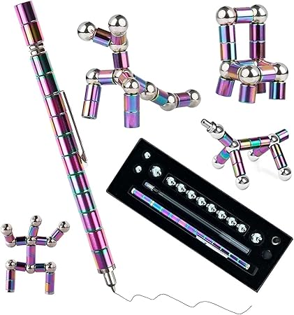 Fidget Pen,Magnetic Pen,Cool 0.5mm Ballpoint Pen,Fun Stress-Relieving Multifunction Writing Pen Creative Gift for Adult or Friends (Multicolor)