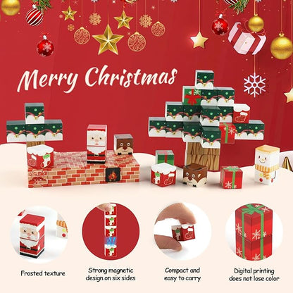 Stocking Stuffers, Magnetic Blocks, Build Mine Magnet World Magic Portal Set, Magnetic Tiles Building Blocks Toddler Toys STEM Toys for 3+ Year Old Boys & Girls, Christmas Packaging