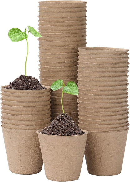 40Pcs 3.15 Inch Peat Pots, Biodegradable Eco-Friendly Round Plant Seedling Starters Kit, Seed Germination Trays  for Flower Vegetable Tomato Saplings & Herb Seed Germination