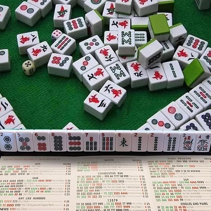 2025 Mahjong Card Official Large Print, National Mahjong League Cards, 4 Pcs Official National Standard Mah Jongg Hands and Rules Cards, Easy-to-Read Large Size Mah Jongg Card (Blue)