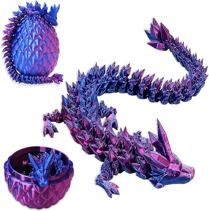 3D Printed Dragon Eggs with Dragon Inside ¨C Fantasy Tabletop Decor, 3D Printing Toys for Kids & Adults ¨C Unique Desktop Decoration & Collectible ¨C Christmas Ornament & Stocking Stuffers